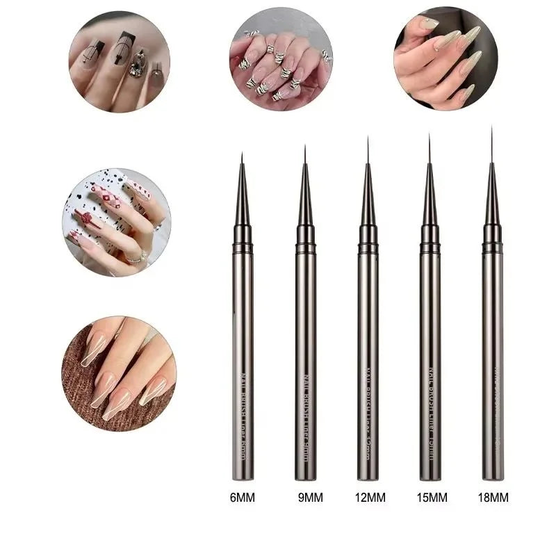 5-Piece Nail Art Liner Brush Set – Striping & Detail Pens Nail Art Brushes Axl