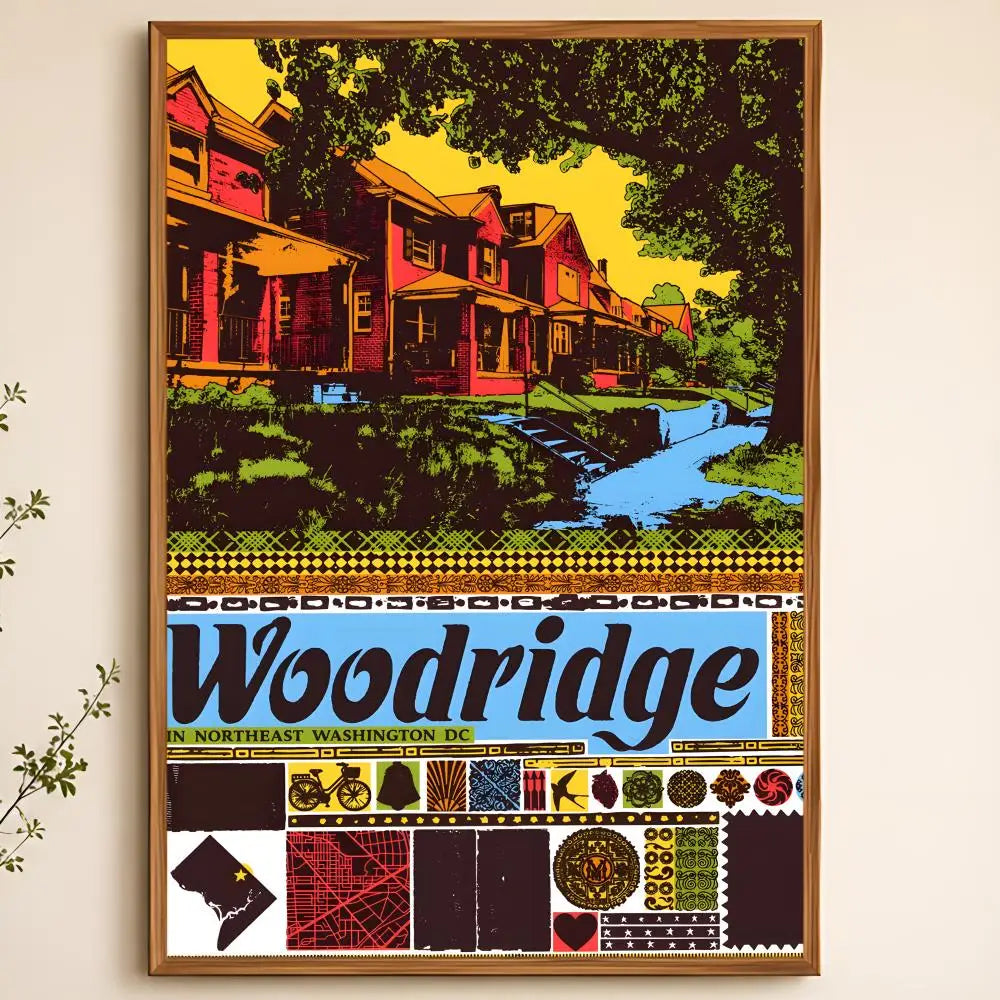Washington Neighborhood Poster – Self-Adhesive Waterproof Wall Art Decorative Wall Poster Axl