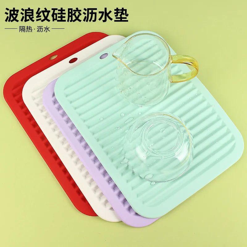 Silicone Draining Mat – Heat-Resistant Trivet & Placemat Silicone Kitchen Mat Axl