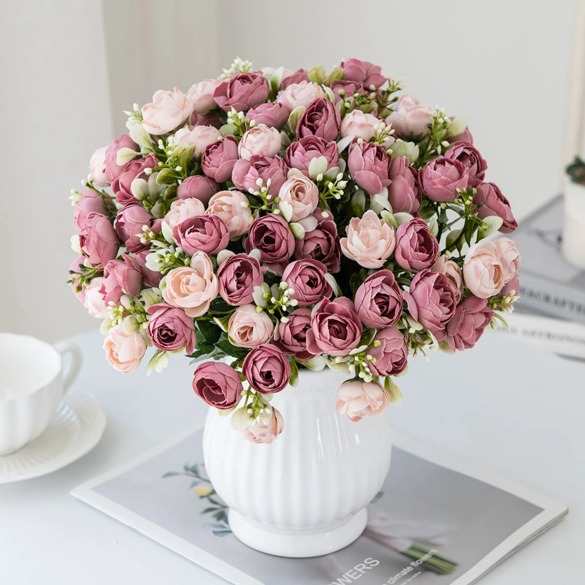 Artificial Silk Rose Tea Bud Flowers – Wedding & Home Decor Artificial Silk Flowers Axl