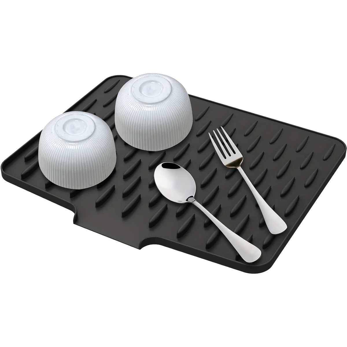 Large Silicone Dish Drying Mat – Non-Slip Drainage Board Dish Drying Mat Axl black 1pc