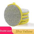 Double-Sided Dishwashing Sponge Pads 5 or 10 Pack Dishwashing Sponge Set Axl 5Pcs Yellow