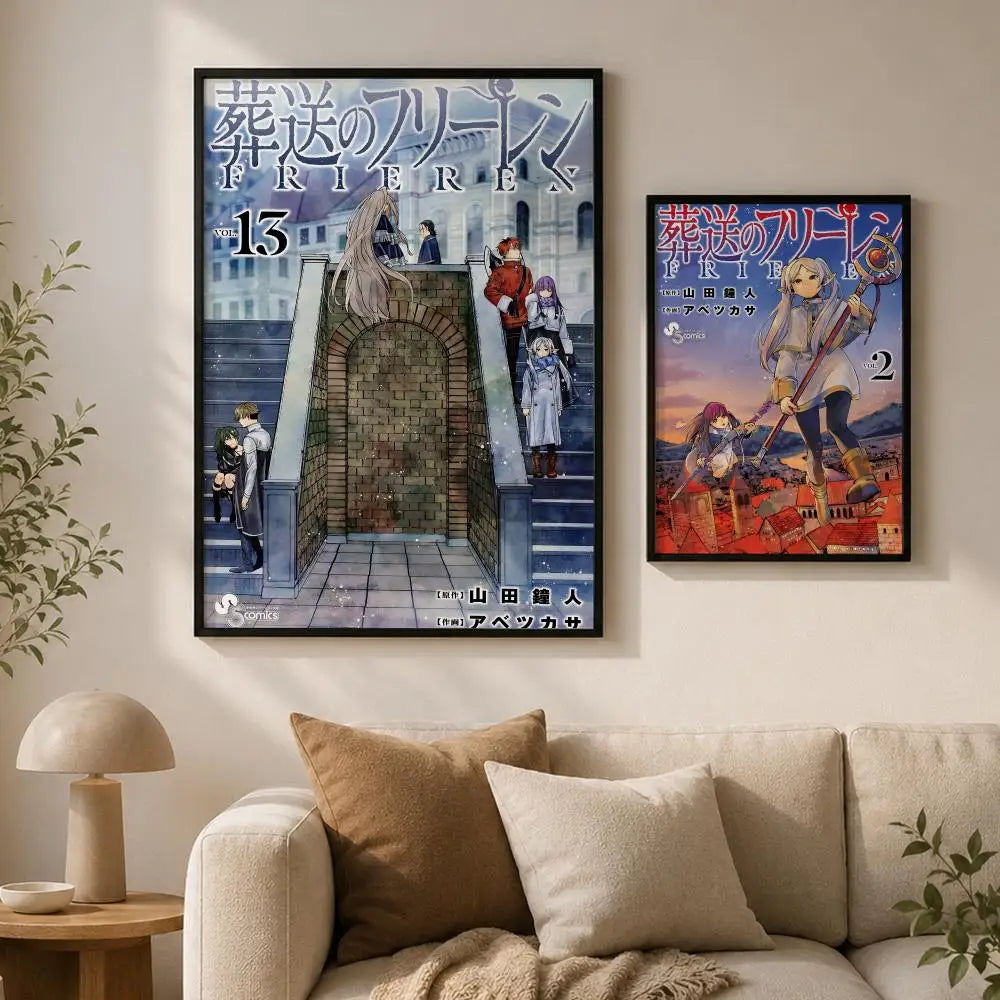 Frieren Anime Wall Poster – Self-Adhesive Waterproof HD Art Anime Wall Poster Axl