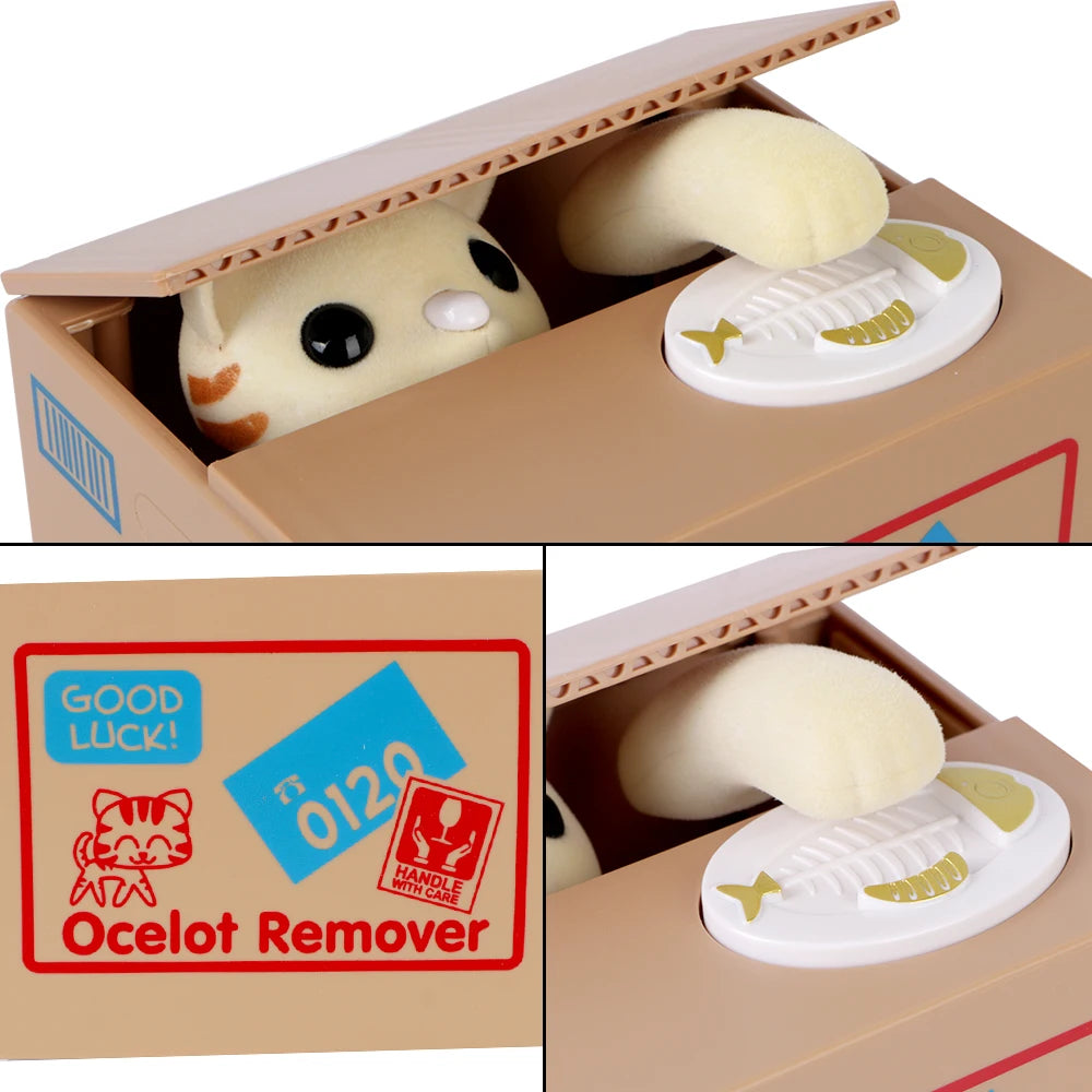 Animated Coin-Stealing Panda & Cat Piggy Bank | Kids Gift Novelty Piggy Bank Axl