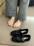 Women's Square Toe Ballet Flats – Bow Mary Jane Shoes Ballet Flats Axl black 37