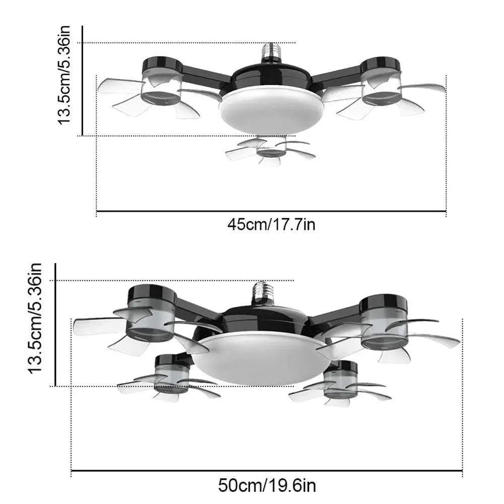 2-in-1 Ceiling Fan Light | 3-Speed Remote Control LED Lamp Ceiling Fan Light Axl