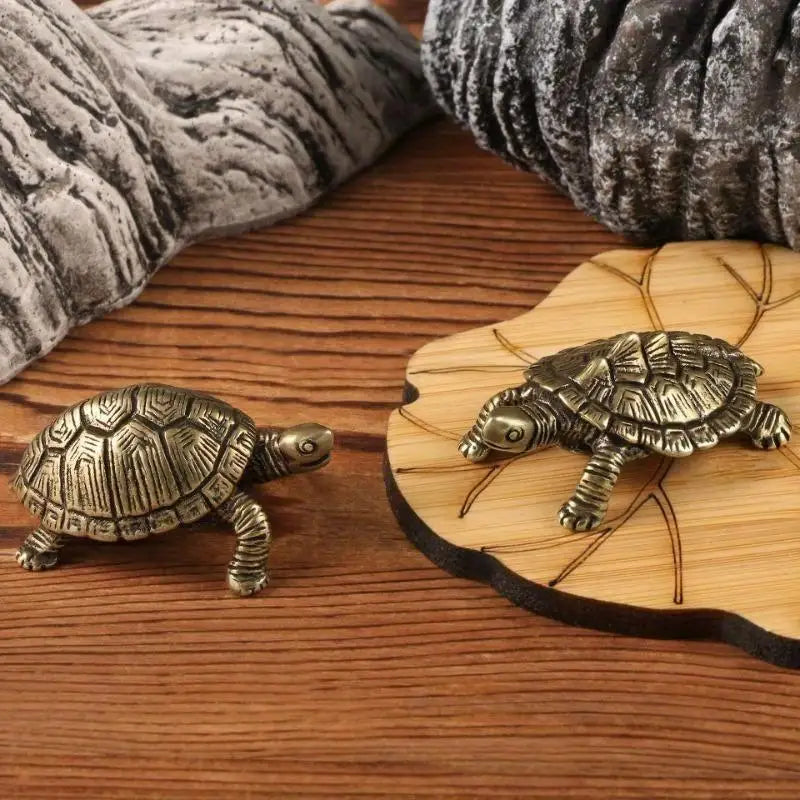Solid Copper Tortoise Statue – Retro Desktop Figurine Décor Decorative Figurine Axl