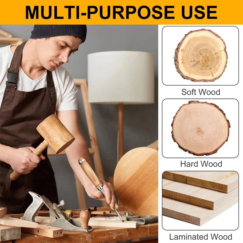 4-Piece Wood Carving Chisel Set – 6/12/18/24mm Wood Handles Wood Carving Chisels Axl