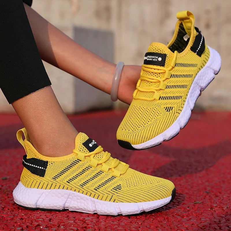 ZULIWAGN Breathable Mesh Sneakers – Lightweight Casual Shoes Mesh Casual Sneakers Axl yellow 46