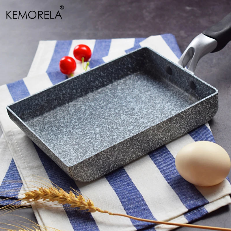 KEMORELA Tamagoyaki Non-Stick Stone Pan – Gas & Induction Non-Stick Egg Pan Axl