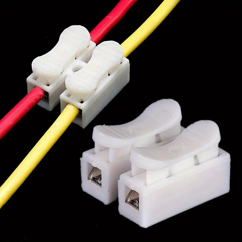 100-Pack CH-2 Spring Wire Connector Terminals | Quick Connect Wire Terminal Connectors Axl