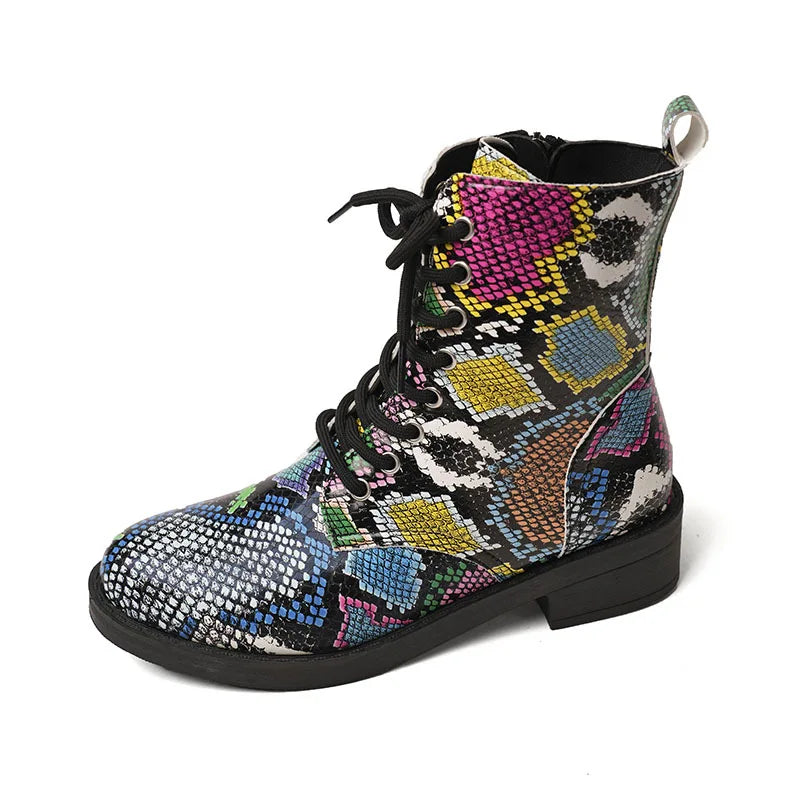 Women's Printed Wedge Ankle Boots – Anti-Slip Casual Short Boot Women's Ankle Boots Axl Serpentine 36