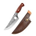 InLeung Handmade Forged Boning & Butcher Knife – Stainless Steel Forged Kitchen Knife Axl Style B with Cover