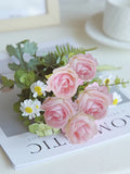Silk Rose Artificial Flower Bouquet for Wedding & Home Decor Artificial Flower Bouquet Axl Light Pink 2 pcs