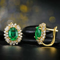 Huitan Gold Hoop Earrings – Green & White Cubic Zirconia Hoop Earrings Axl E2936