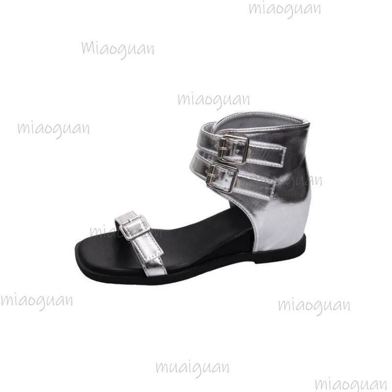 Women's Wedge Platform Sandals – Open Toe Ankle Buckle Heels Wedge Platform Sandals Axl