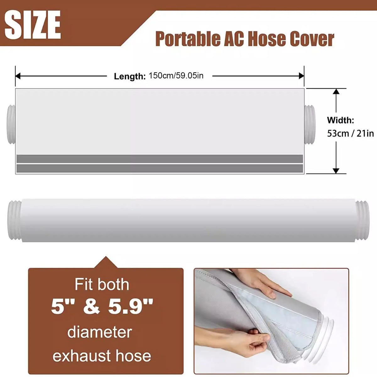 Portable AC Hose Cover – UV Protection Insulation Sleeve AC Hose Cover Axl