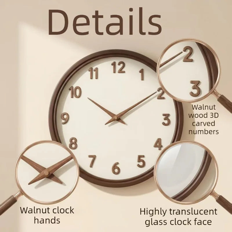 Modern Silent Wall Clock Brown – Minimalist Acrylic Home Decor Wall Clock Axl