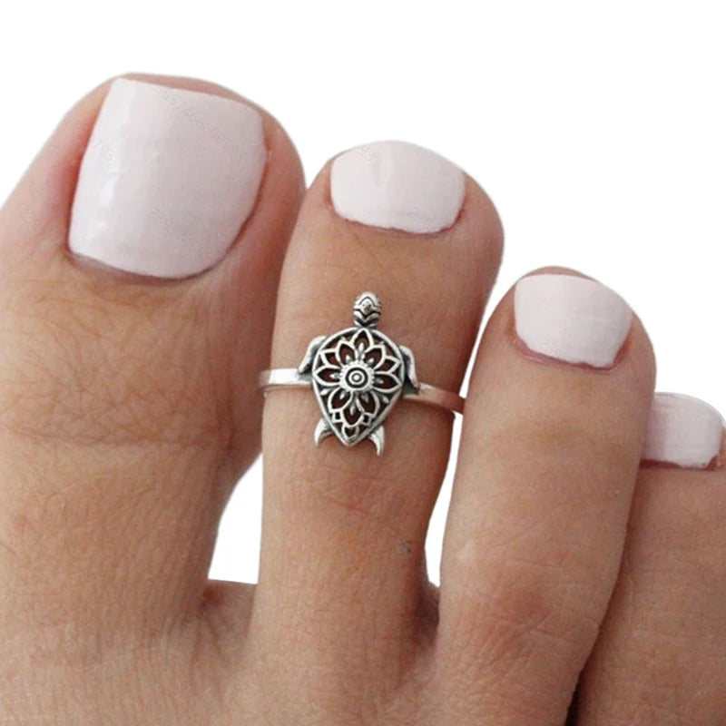 Sea Turtle Adjustable Toe Ring – Boho Beach Jewelry for Women Toe Ring Axl OneSize