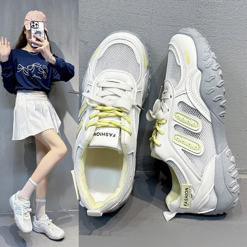 Women's Chunky Sneakers – Breathable Mesh Anti-Slip Thick Sole Chunky Sneakers Axl