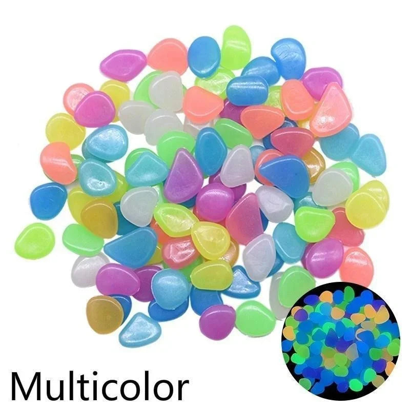 Glow in the Dark Garden Pebbles – Luminous Stones 100-300 Pcs Garden Décor Stones Axl Multicolor 300pcs