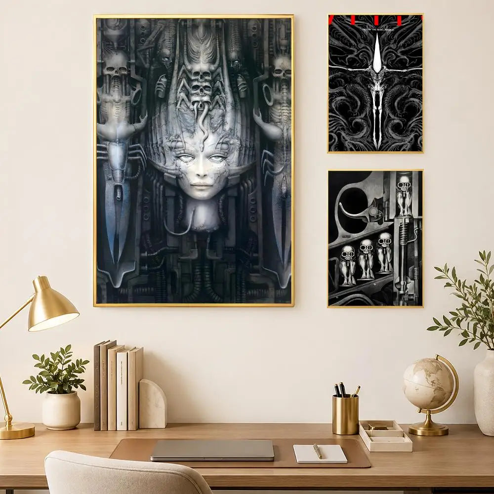 H.R. Giger Wall Art Poster – Self-Stick Waterproof Decor Wall Art Poster Axl