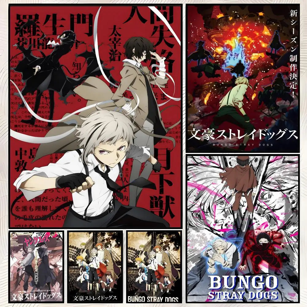 Bungo Stray Dogs Anime Poster – Self-Stick HD PVC Wall Art Anime Wall Poster Axl