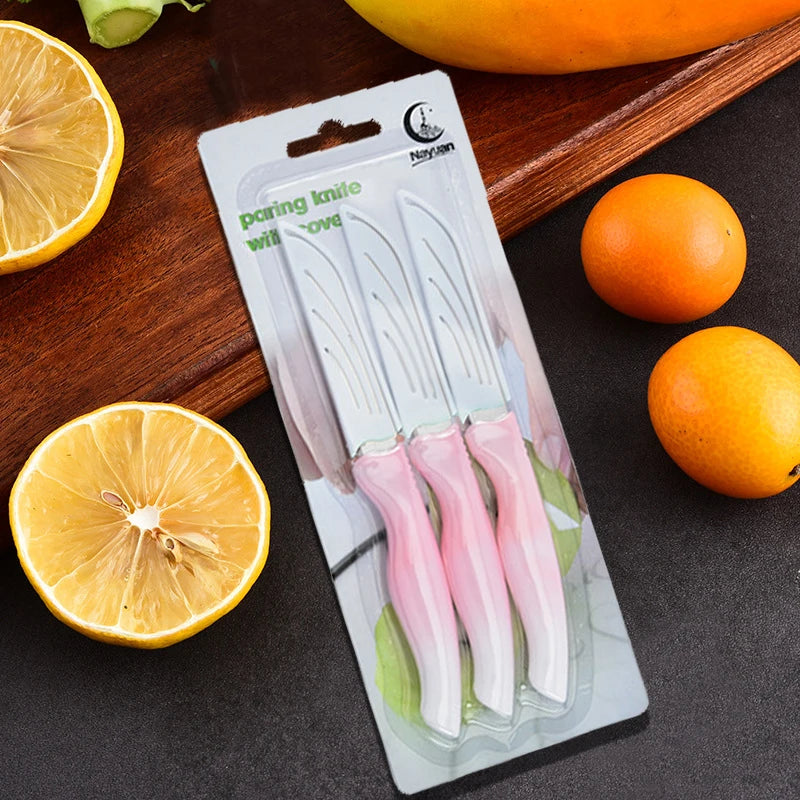 Gradient 4-Color Paring Knife Set with Blade Sleeves Paring Knife Set Axl 1pcs A