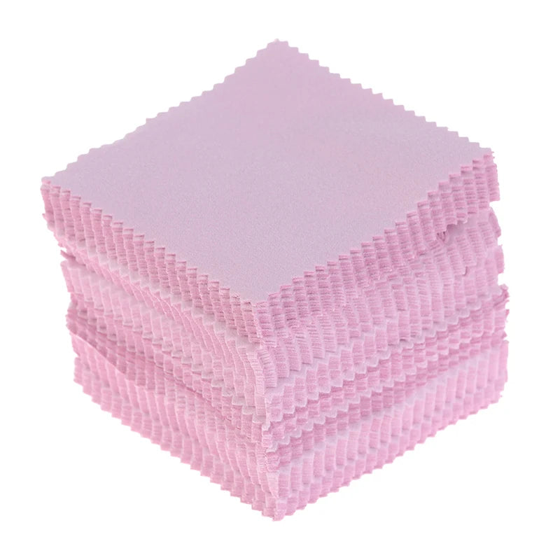 100 Pcs Jewelry Polishing Cloths – Silver, Gold & Metal 8x8cm Jewelry Polishing Cloth Axl Pink