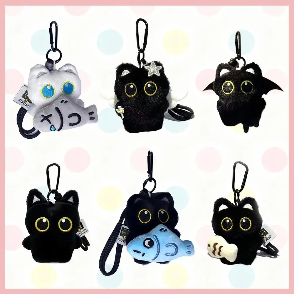 Plush Black Cat Keychain – Cute Bag Charm & Car Keyring Gift Plush Keychain Charm Axl