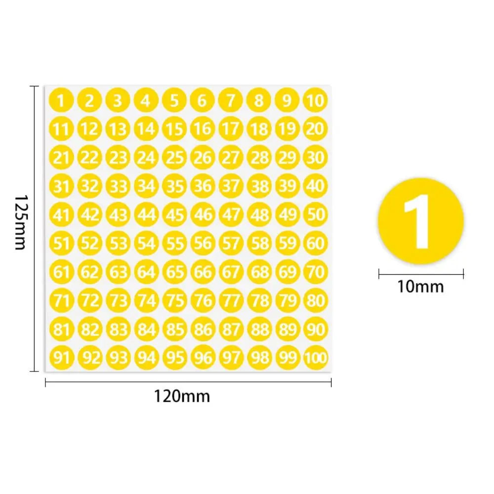 100 Sheets Self-Adhesive Number Stickers 1–100 | Sorting Labels Number Label Stickers Axl