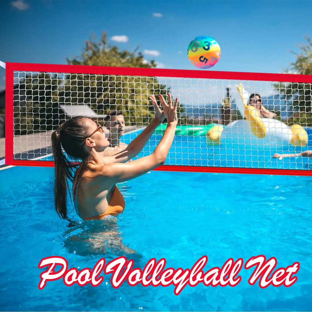 Adjustable Pool Volleyball Net – Beach, Garden & Backyard Pool Volleyball Net Axl