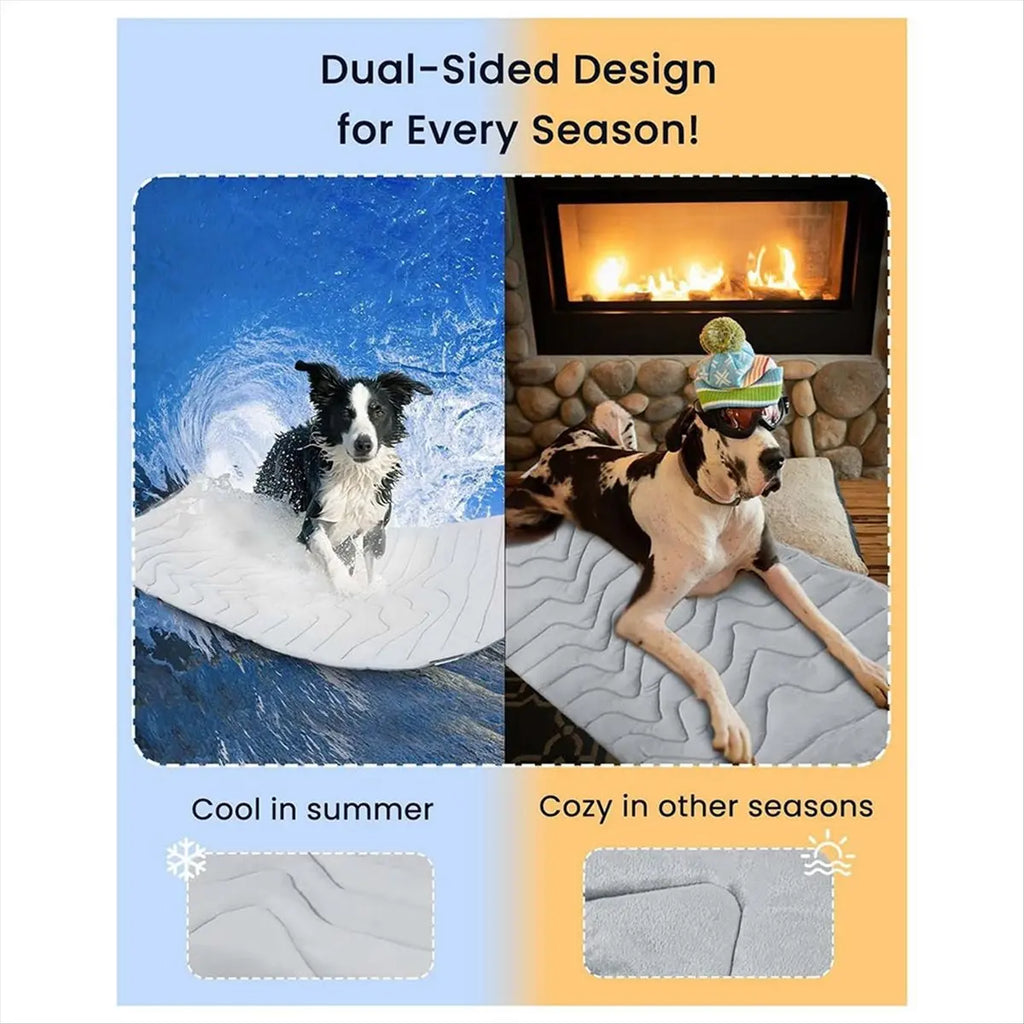 XL Reversible Dog Cooling & Warming Mat – 59x40 Inch Pet Pad Pet Cooling Mat Axl