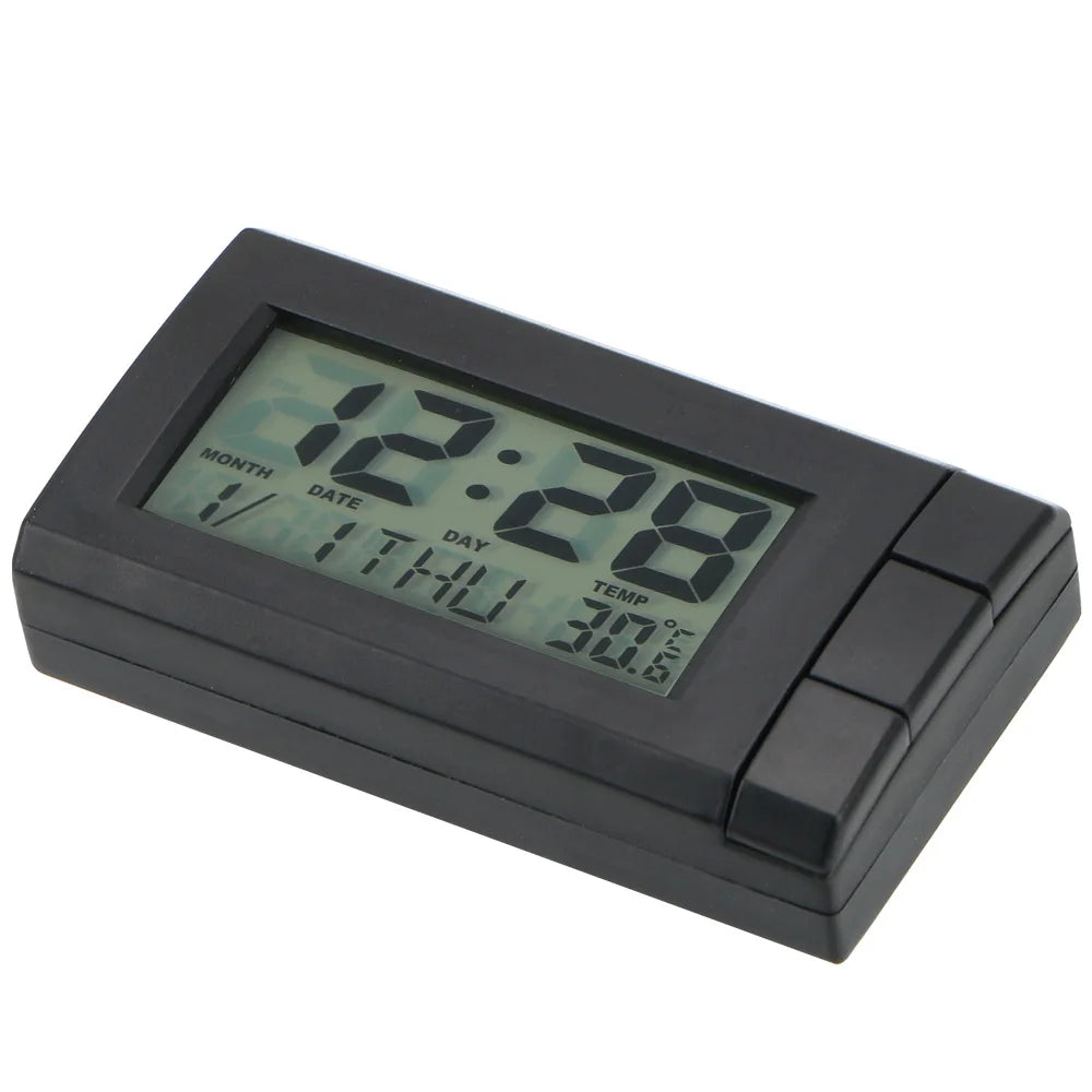 Car LCD Digital Clock – Dashboard Temperature & Date Display Car Dashboard Clock Axl black