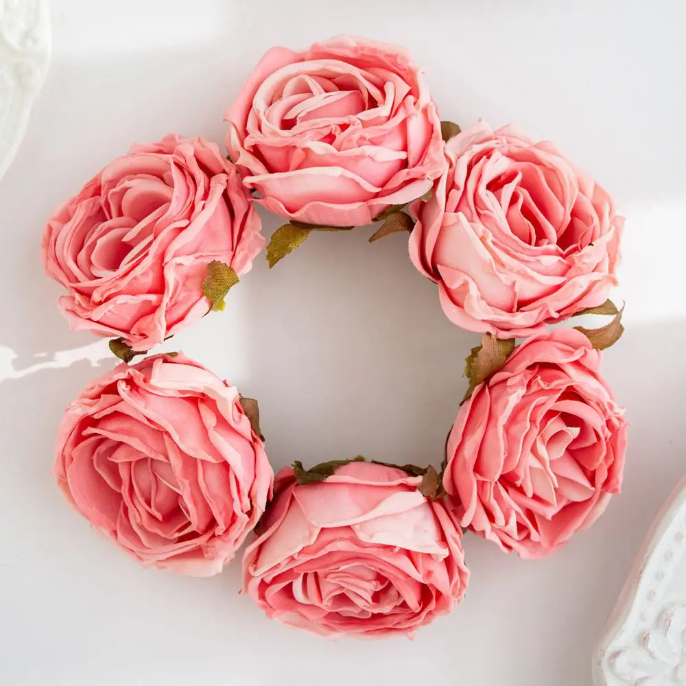 Silk Burned Edge Roses – Artificial Flowers for Wedding Décor Artificial Flowers Axl color2 20PCS