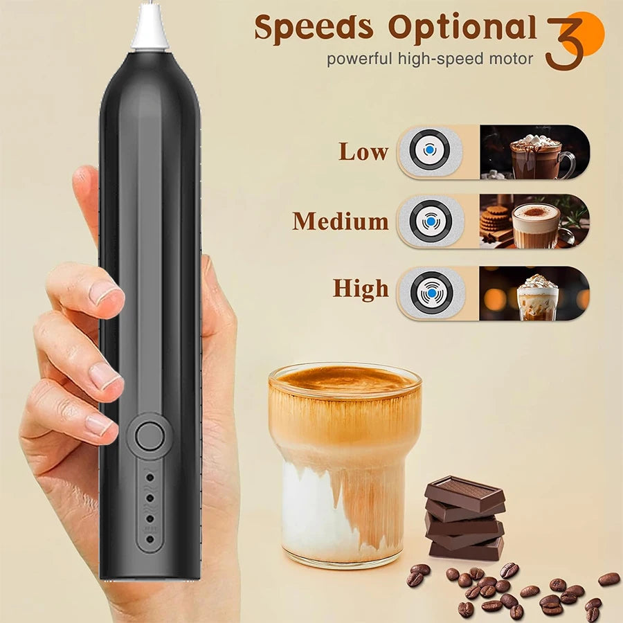 Mini Handheld Electric Milk Frother – Type-C Rechargeable Handheld Milk Frother Axl