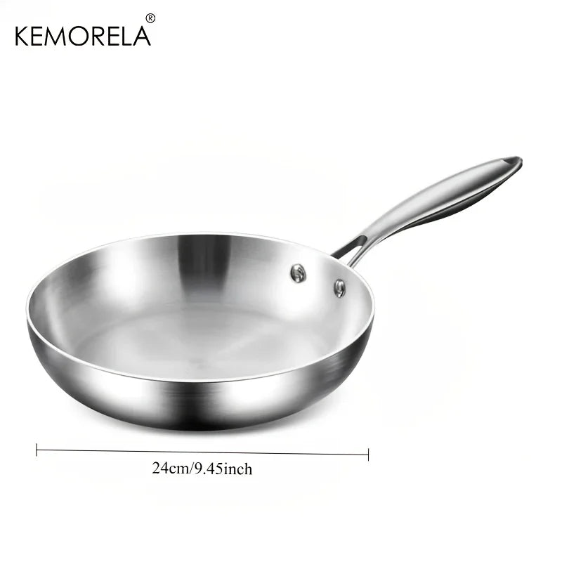 KEMORELA 316 Stainless Steel Frying Pan – Mirror Polished Stainless Steel Frying Pan Axl 24cm