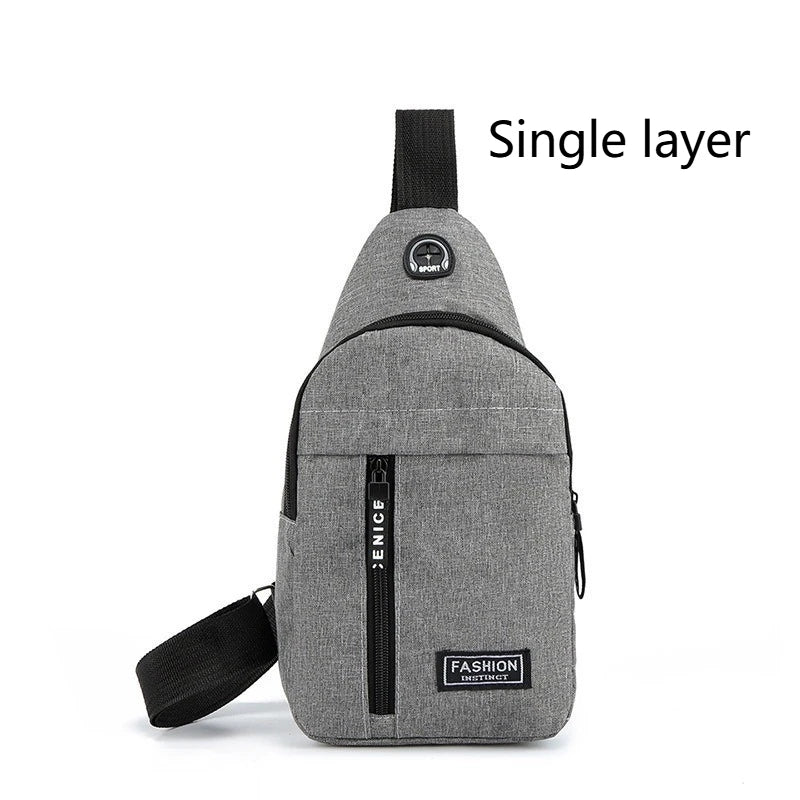 Men's Crossbody Sling Bag – Polyester Travel Chest Bag Crossbody Sling Bag Axl GrayB-1pcs