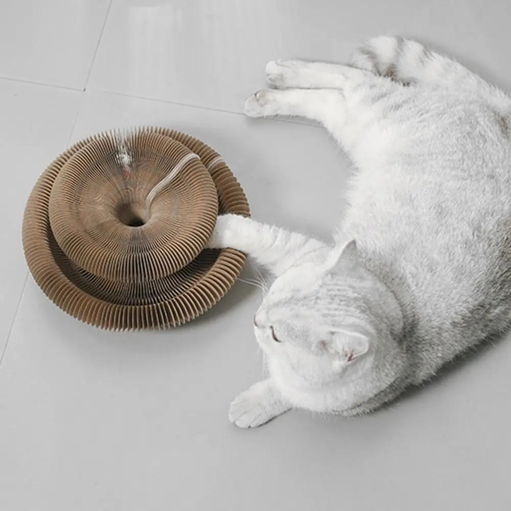 Kitty Kurlz Accordion Cat Scratcher Toy with Bell Balls Cat Scratcher Toy Axl