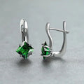 Huitan Women's CZ Hoop Earrings – Geometric Cubic Zirconia Hoop Earrings Axl E2968