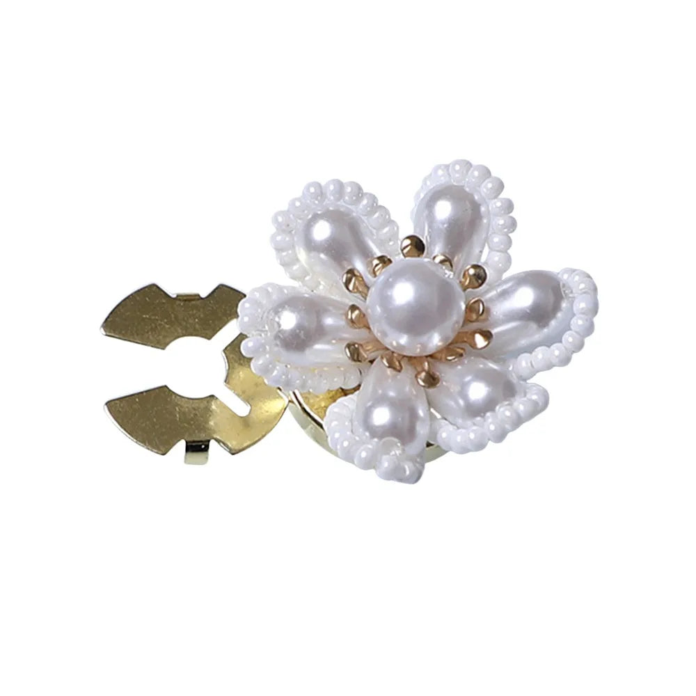 Pearl Button Covers – Alloy Rhinestone Flower DIY Shirt Decor Button Covers Axl 02