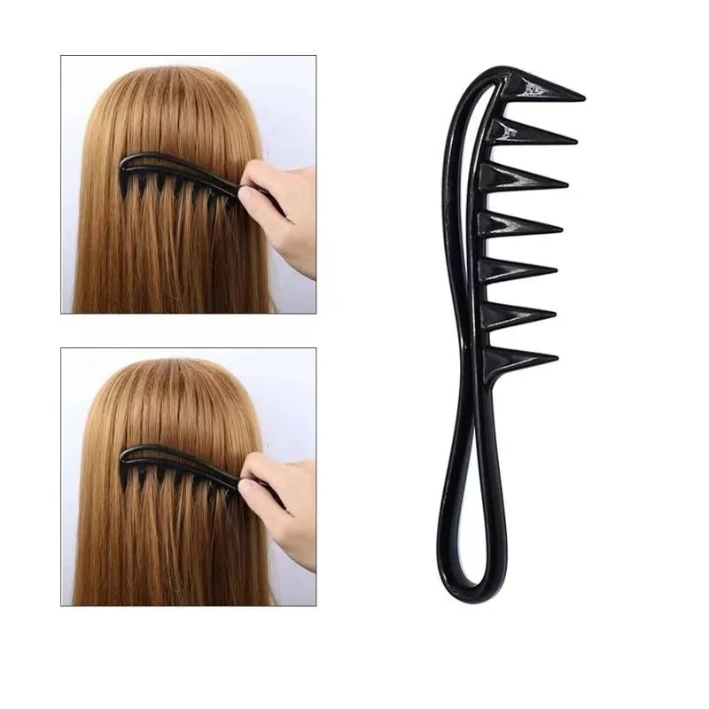 Wide-Tooth Scalp Massage Comb – Men's Black Plastic Hair Comb Hair Comb Axl