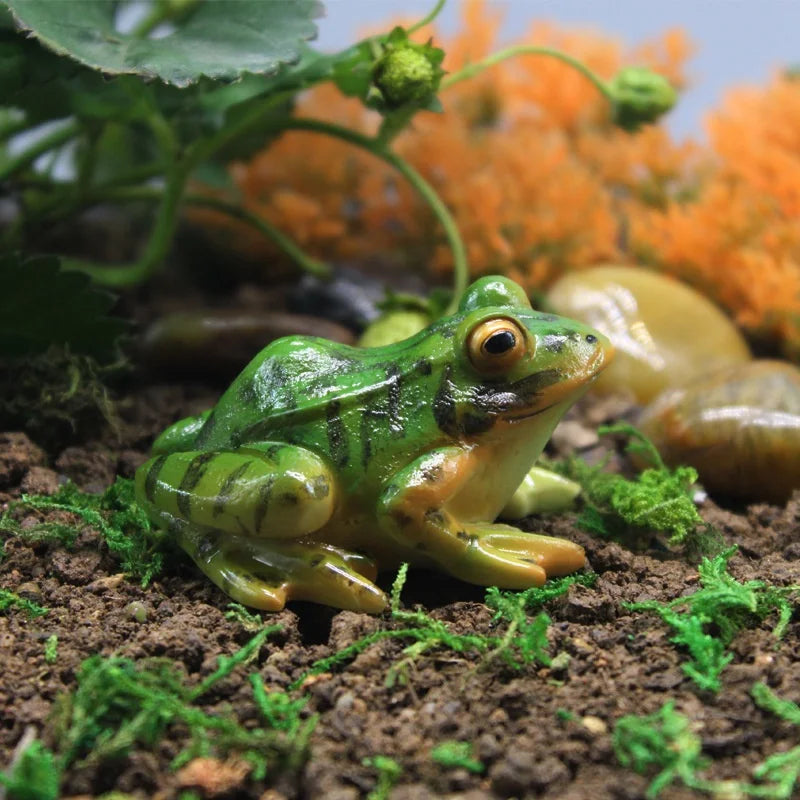 Resin Frog Statue – Bonsai, Garden & Desk Décor Ornament Garden Figurine Axl