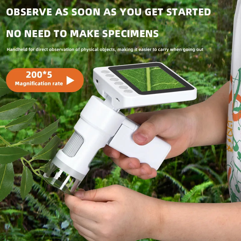 Handheld Digital Microscope FHD 1080P 3.5" Screen 500x Zoom Digital Microscope Axl WHITE