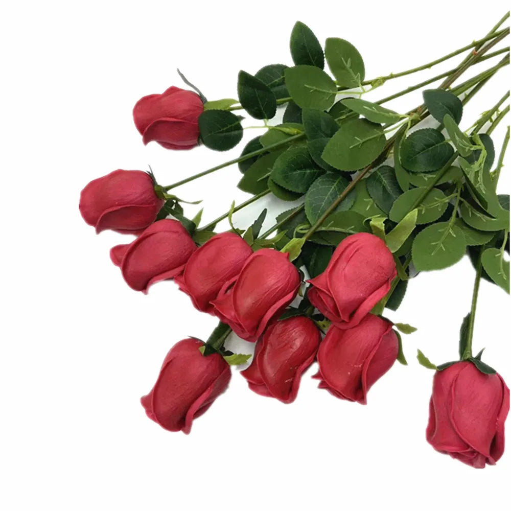 43CM Real Touch Artificial Rose Stem | Red Pink Black Orange Artificial Flower Stem Axl