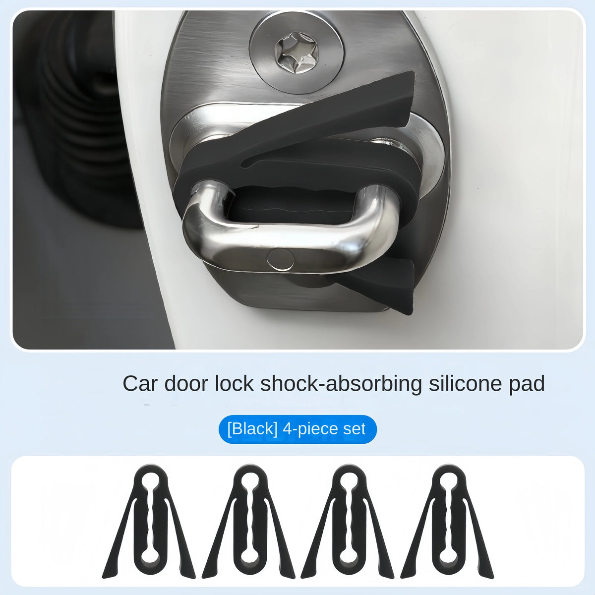 Car Door Silicone Damper Cushion Pads – Anti-Vibration 4 Pack Door Damper Pad Axl Upgrade Black 4pc