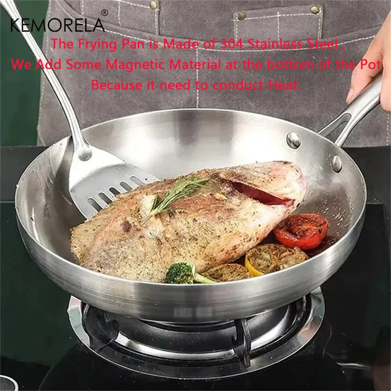 KEMORELA 5-Ply 304 Stainless Steel Frying Pan Set | 2/3 Piece Stainless Steel Frying Pan Axl