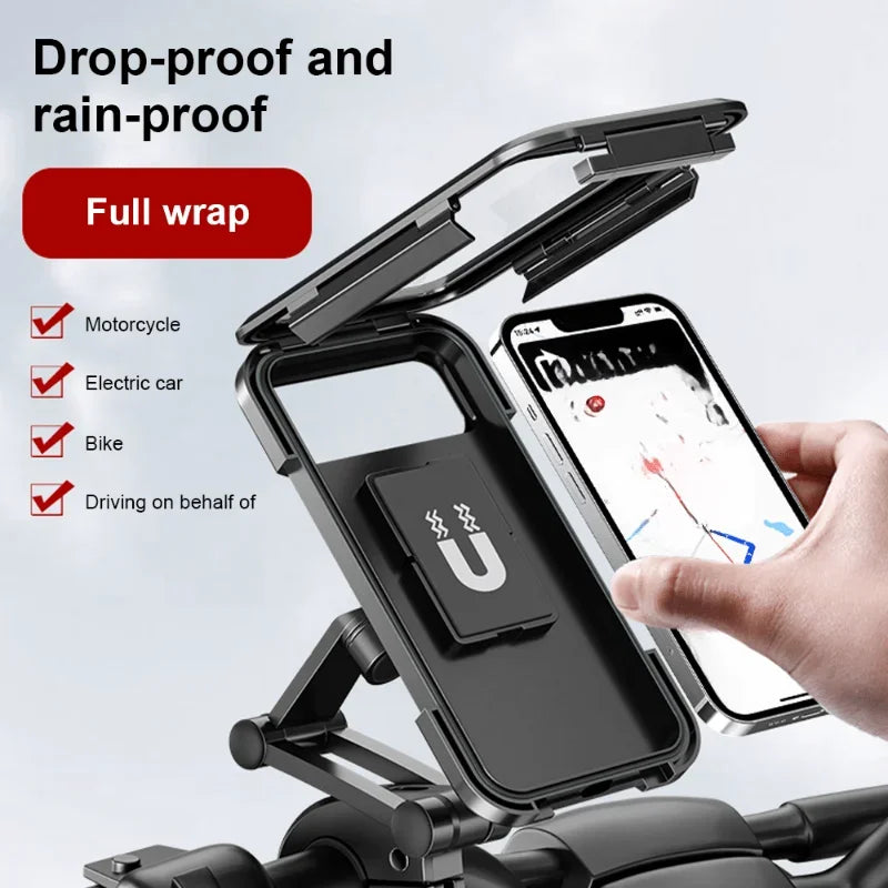 Waterproof Motorcycle Phone Mount – 360° Swivel GPS Holder Phone Handlebar Mount Axl