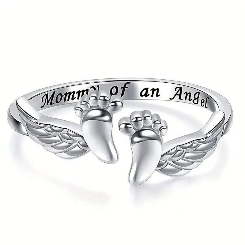 Huitan Baby Footprint Mom Ring – Brass Fashion Jewelry Gift Fashion Ring Axl T0401 9