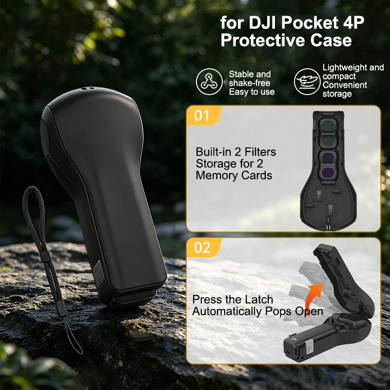 DJI Pocket 4 Pro Hard Shell Case – Dual Latch & Filter Slots Camera Protective Case Axl